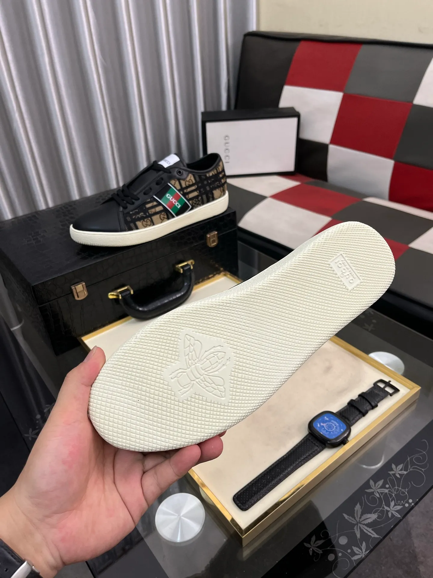 Men's Men's Shoes💰400⌚️⌚️" GUCCI" New official website • Same style, latest • hot style casual shoes, top brand [seduce] luxury ~ purchasing agency, top ~ quality. Products sold at the counter [strong] Original embossed calfskin fabric ➕ Comfortable sheepskin lining, code number: 38-443️⃣colors available
